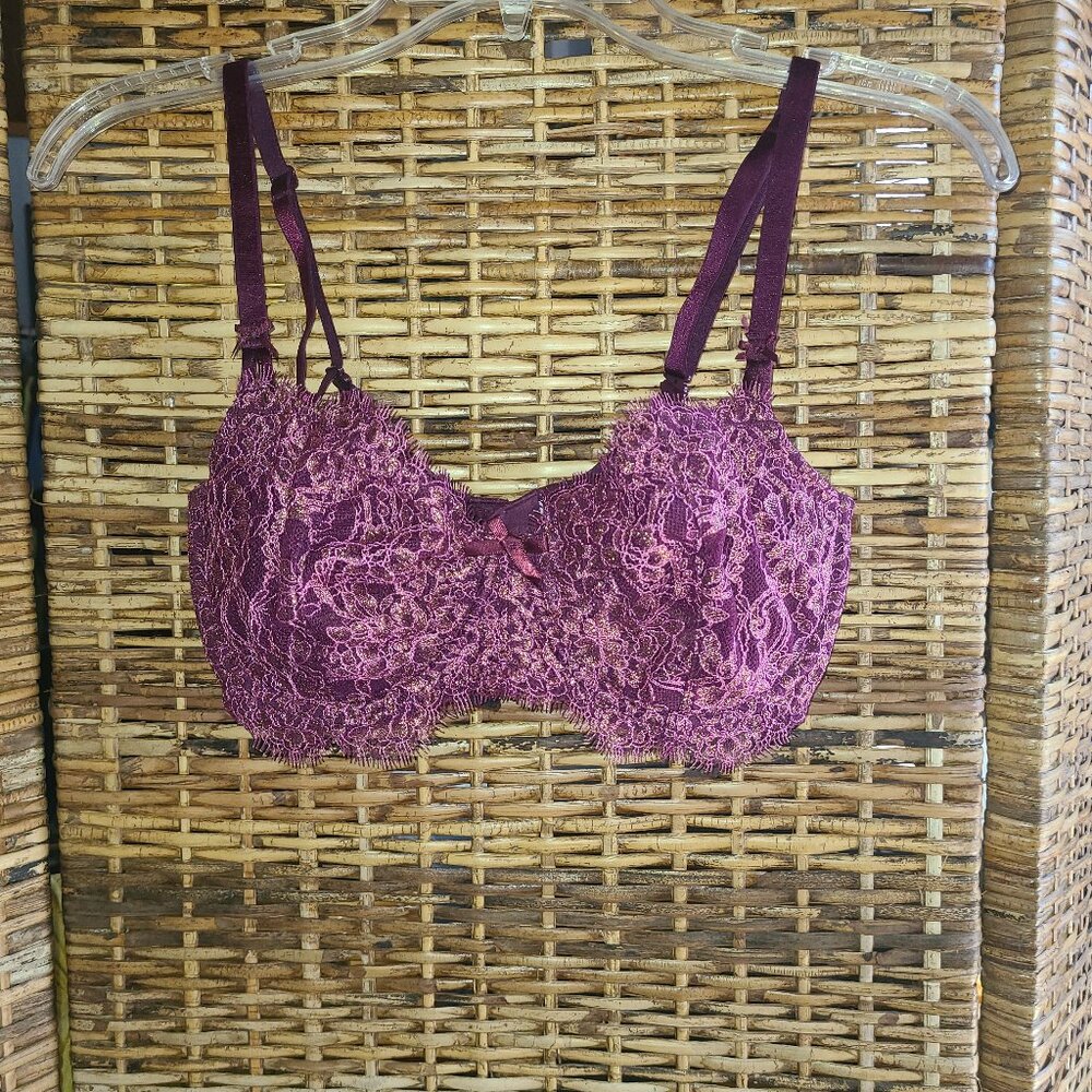 Victoria's Secret Dream Angels Push Up Bra Without Padding 34DD Eyelash Trim